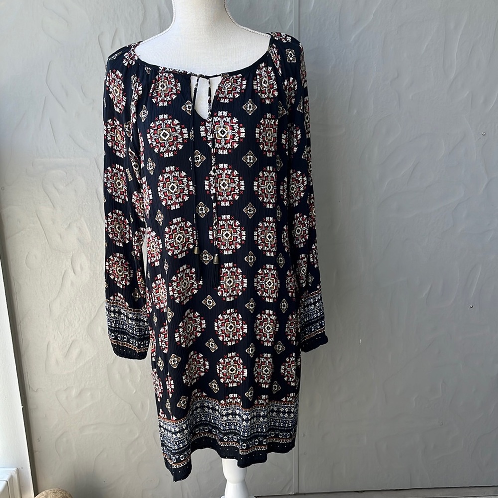 RD Style Long Sleeve Boho Dress Black M